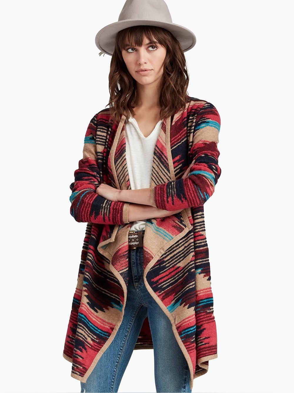 Lucky Brand Aztec Drape Cardigan